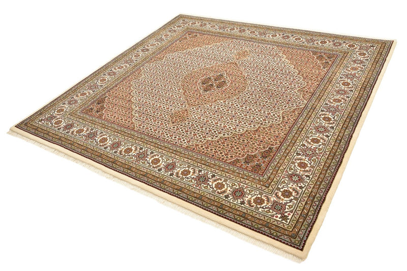 Tapis oriental - Tabriz carré  - 203 x 201 cm - beige foncé