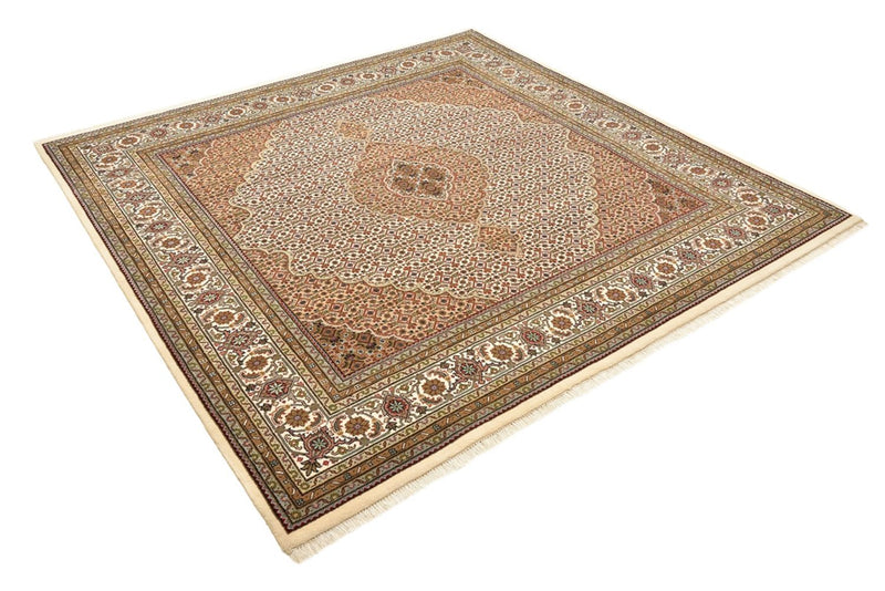 Tapis oriental - Tabriz carré  - 203 x 201 cm - beige foncé
