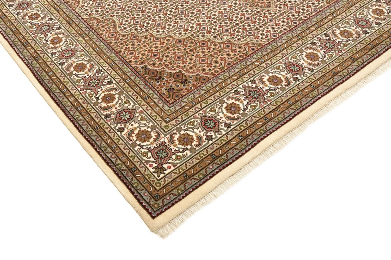 Tapis oriental - Tabriz carré  - 203 x 201 cm - beige foncé