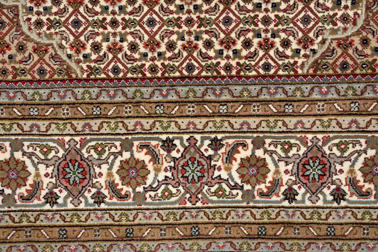 Tapis oriental - Tabriz carré  - 203 x 201 cm - beige foncé