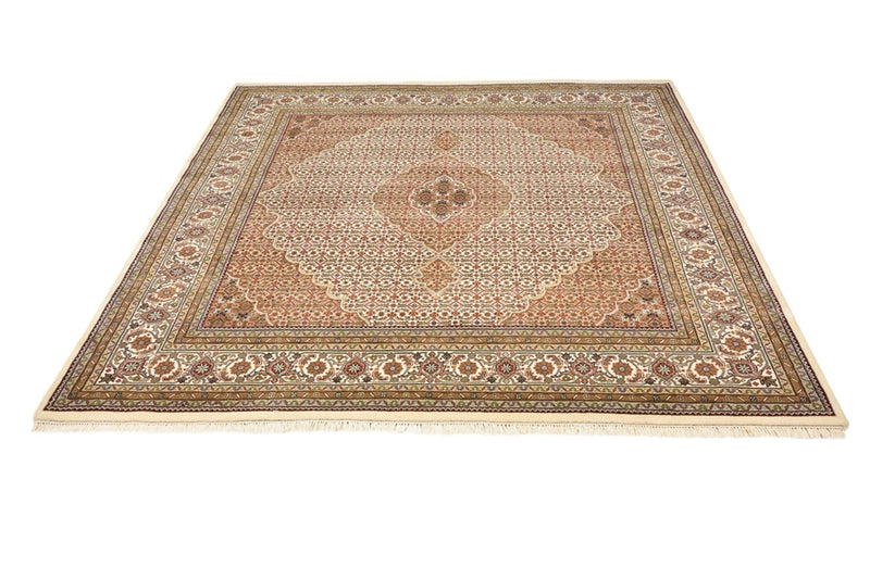 Tapis oriental - Tabriz carré  - 203 x 201 cm - beige foncé