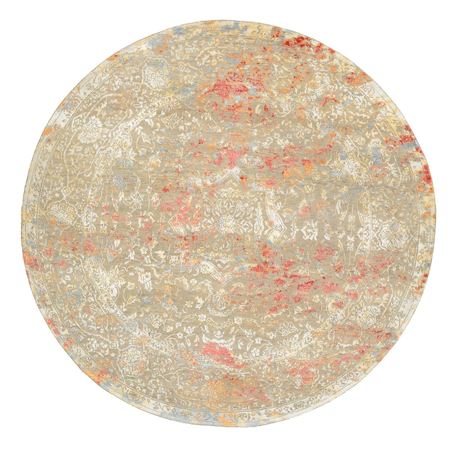 Designer Teppich rund  - 204 x 202 cm - sand