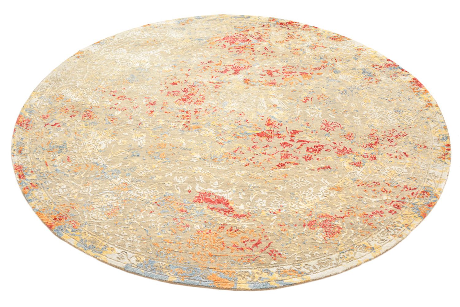 Designer Teppich rund  - 204 x 202 cm - sand