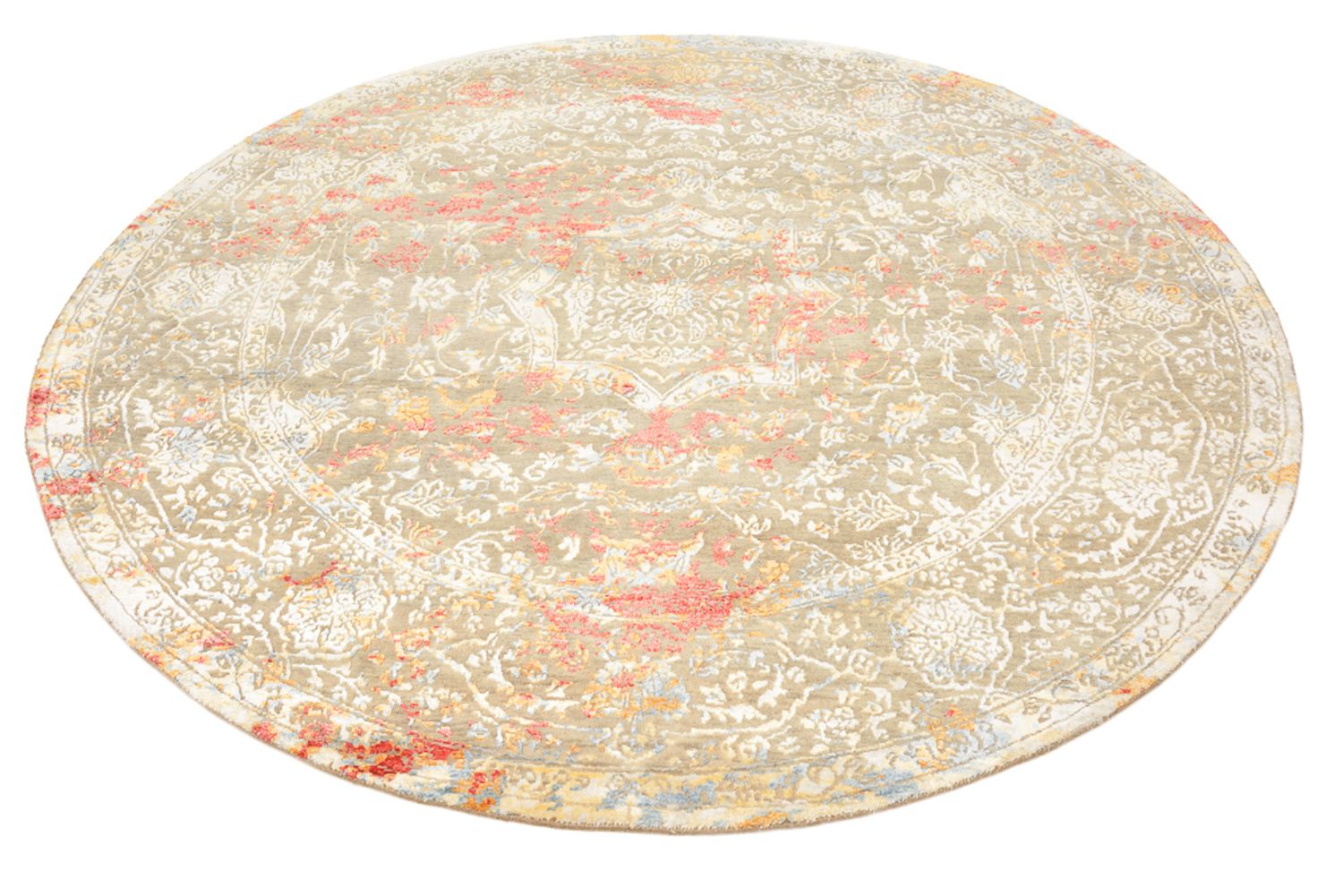 Designer Teppich rund  - 204 x 202 cm - sand