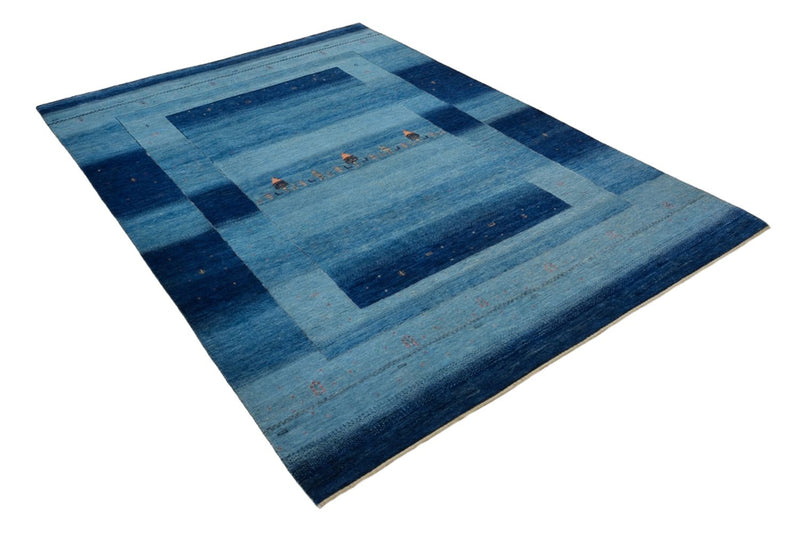 Tapis Gabbeh - Loribaft Indus - 241 x 175 cm - bleu