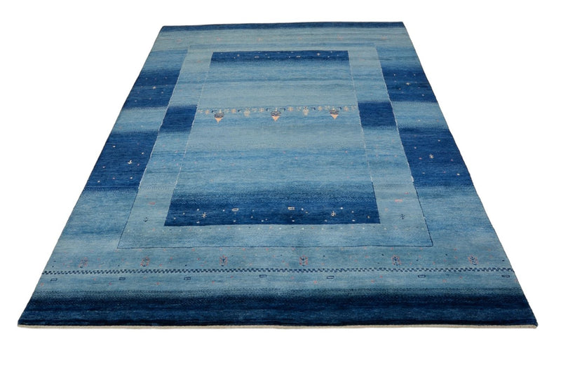 Tapis Gabbeh - Loribaft Indus - 241 x 175 cm - bleu