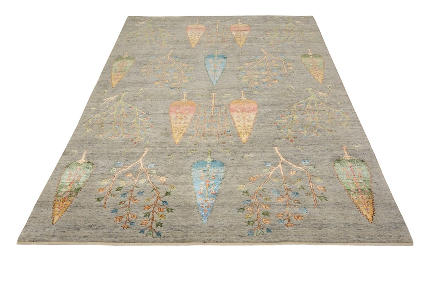 Gabbeh Teppich - Loribaft Indus - 204 x 155 cm - hellgrau