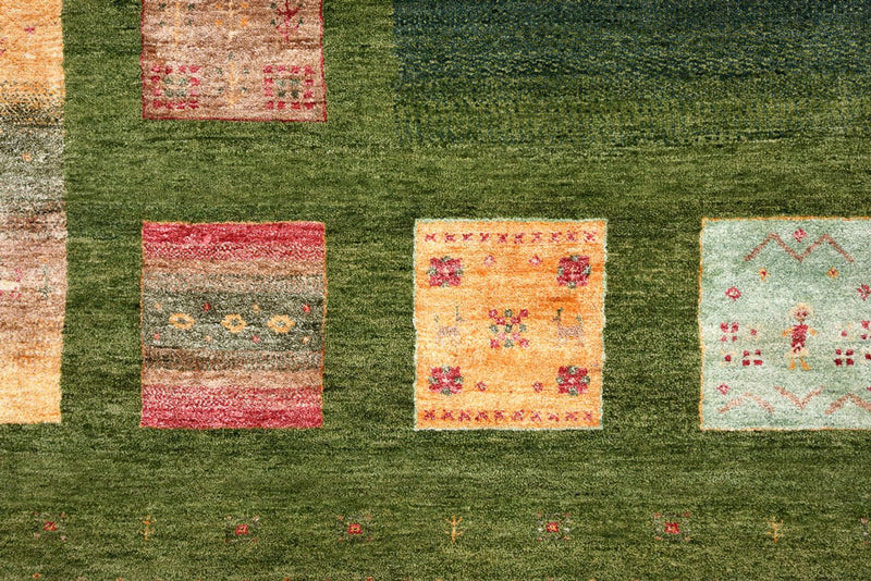 Tapis Gabbeh - Loribaft Indus - 340 x 249 cm - vert