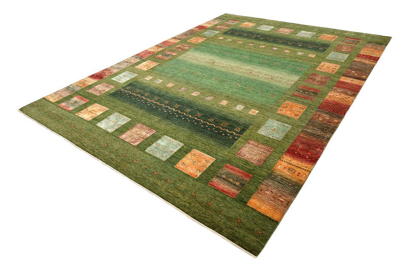 Tapis Gabbeh - Loribaft Indus - 303 x 244 cm - vert