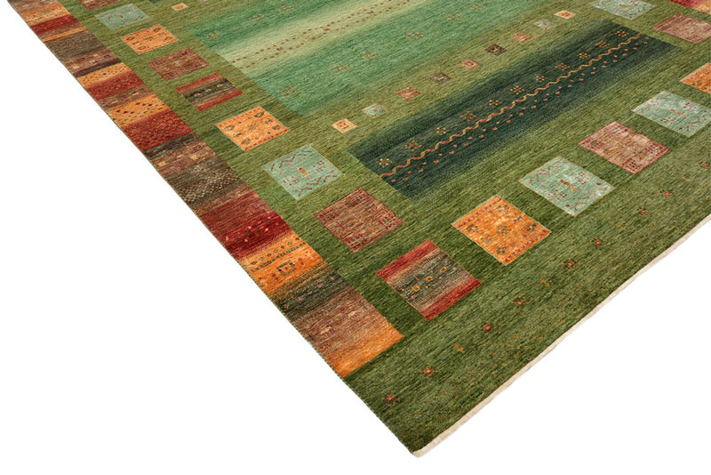 Tapis Gabbeh - Loribaft Indus - 303 x 244 cm - vert