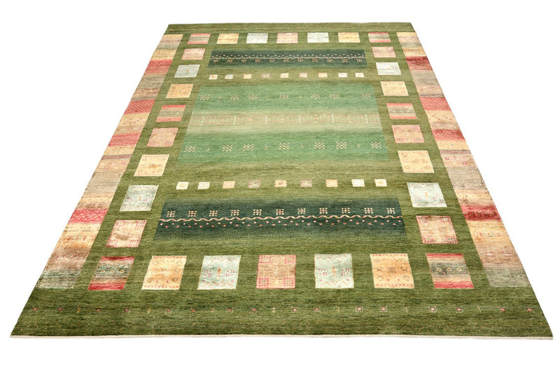Tapis Gabbeh - Loribaft Indus - 303 x 244 cm - vert