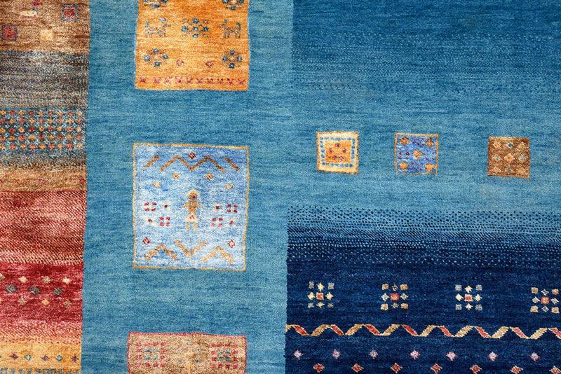 Tapis Gabbeh - Loribaft Indus - 338 x 249 cm - bleu
