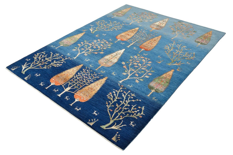 Tapis Gabbeh - Loribaft Indus - 204 x 155 cm - bleu clair