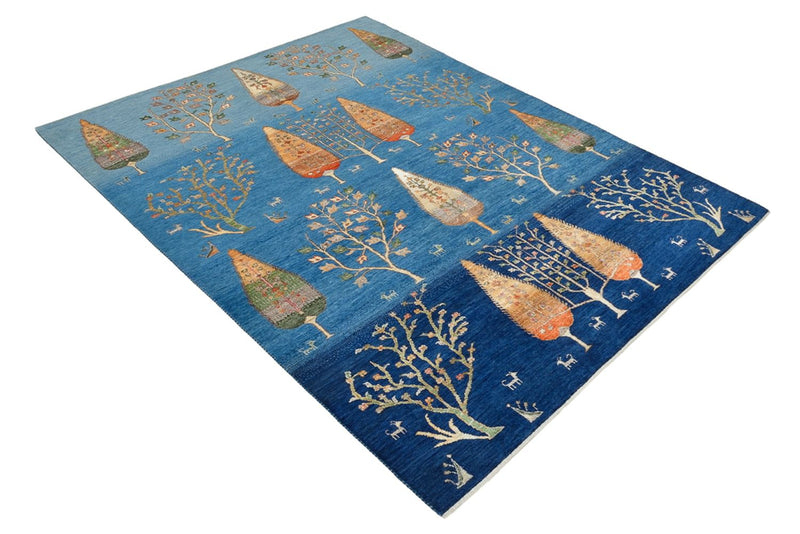 Tapis Gabbeh - Loribaft Indus - 204 x 155 cm - bleu clair