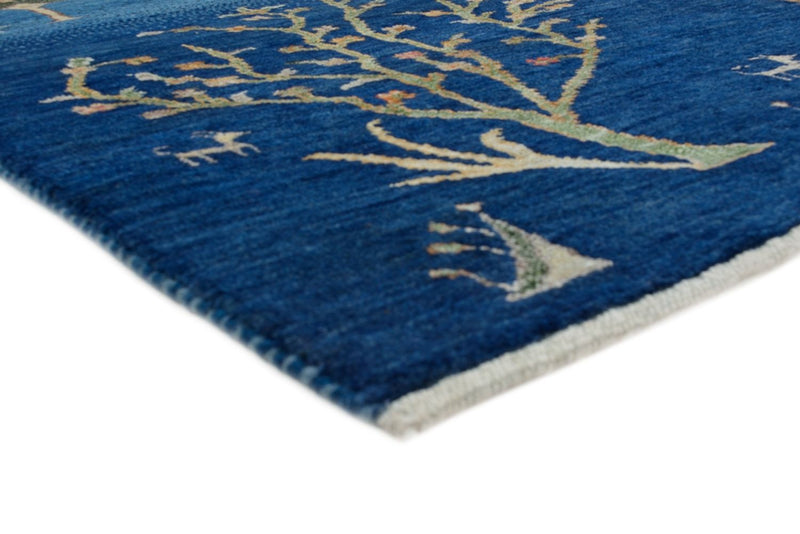 Tapis Gabbeh - Loribaft Indus - 204 x 155 cm - bleu clair