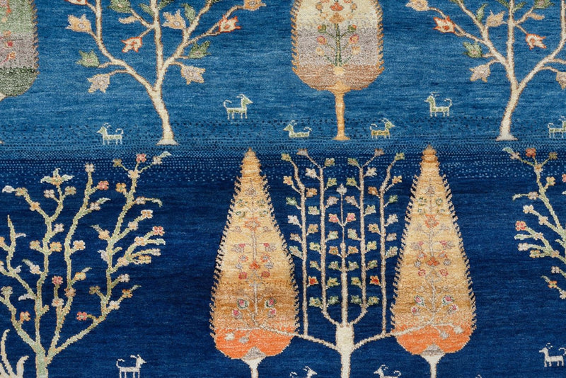 Tapis Gabbeh - Loribaft Indus - 204 x 155 cm - bleu clair