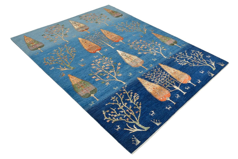 Tapis Gabbeh - Loribaft Indus - 206 x 155 cm - bleu