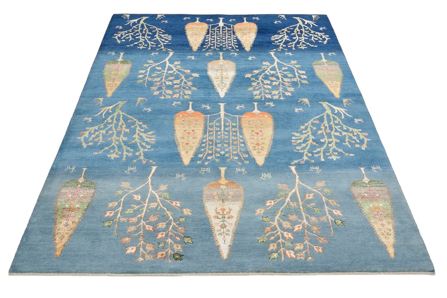 Tapis Gabbeh - Loribaft Indus - 206 x 155 cm - bleu