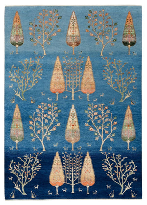 Tapis Gabbeh - Loribaft Indus - 206 x 150 cm - bleu