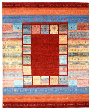 Tapis Gabbeh - Loribaft Indus - 249 x 206 cm - rouge