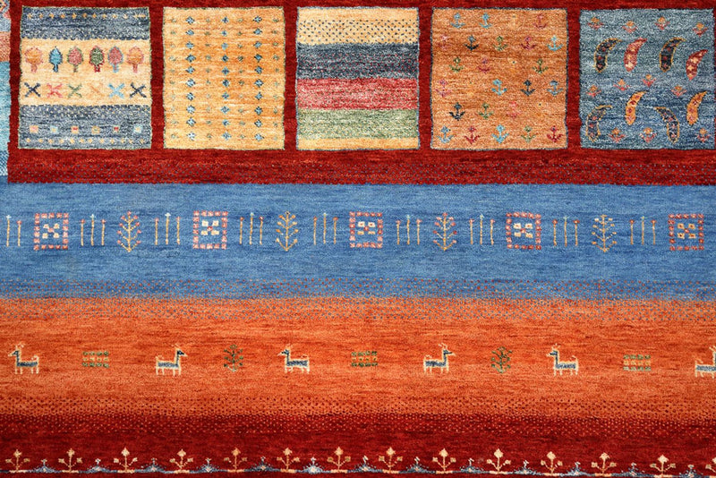 Tapis Gabbeh - Loribaft Indus - 249 x 206 cm - rouge