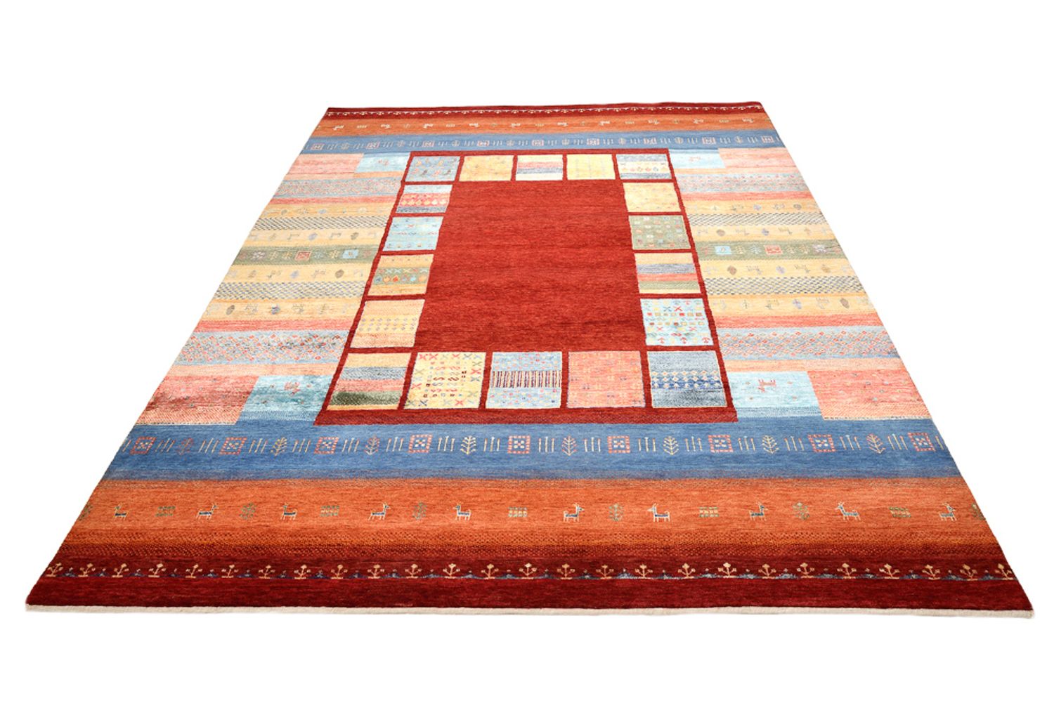 Tapis Gabbeh - Loribaft Indus - 249 x 206 cm - rouge