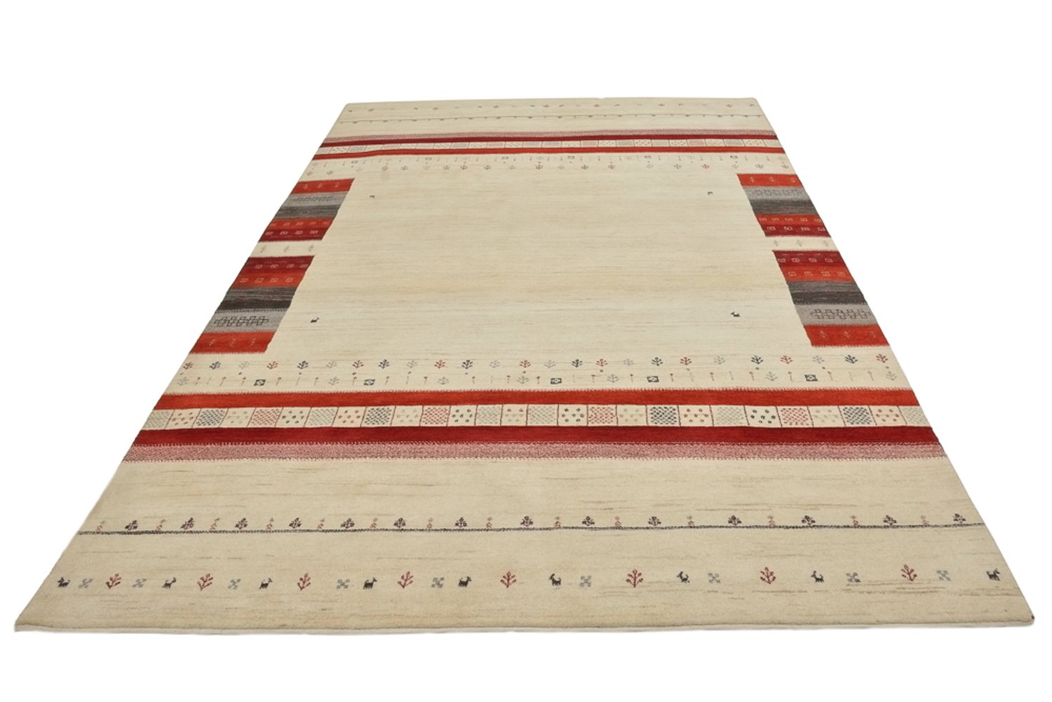 Tapis Gabbeh - Loribaft Indus - 297 x 198 cm - beige clair