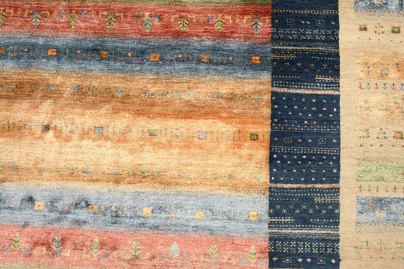 Tapis Gabbeh - Loribaft Indus carré  - 253 x 246 cm - multicolore
