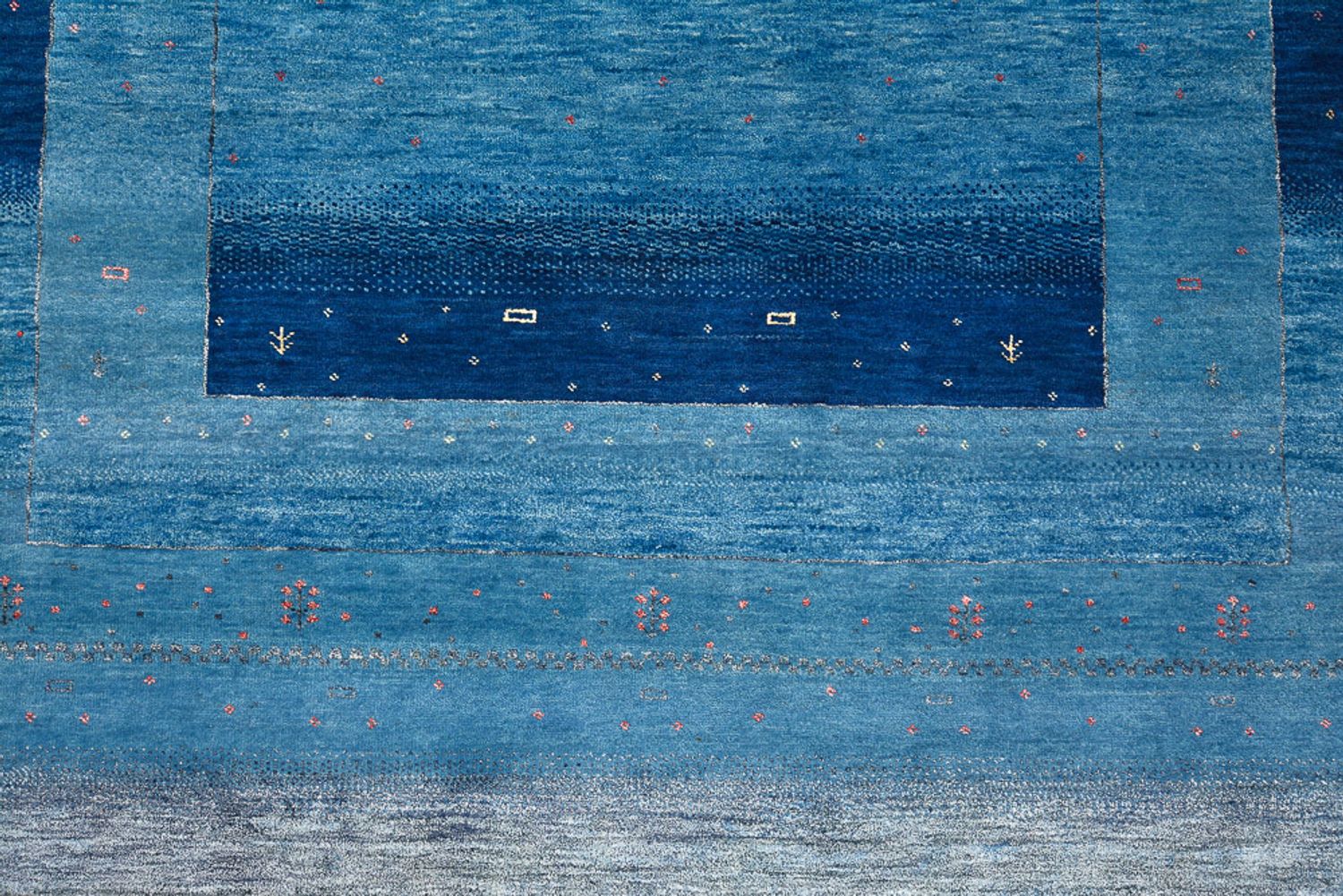 Tapis Gabbeh - Loribaft Indus - 201 x 152 cm - bleu de mer