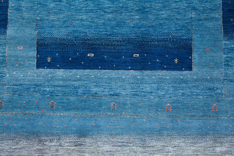 Tapis Gabbeh - Loribaft Indus - 201 x 152 cm - bleu de mer