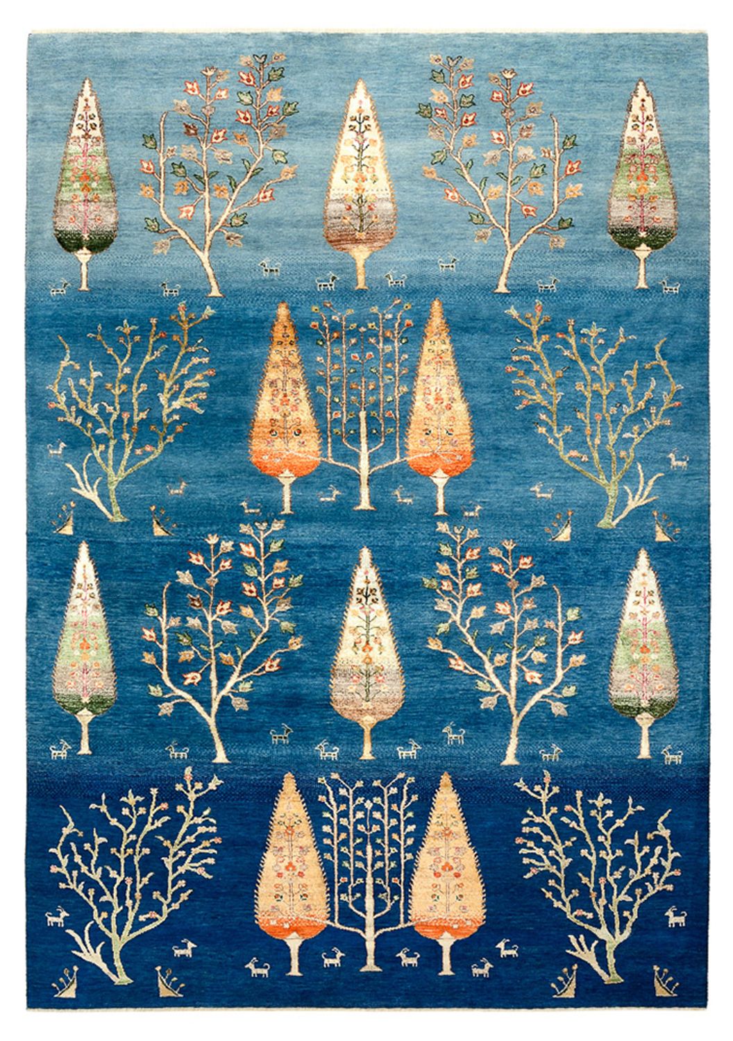 Gabbeh Teppich - Loribaft Indus - 247 x 173 cm - seeblau