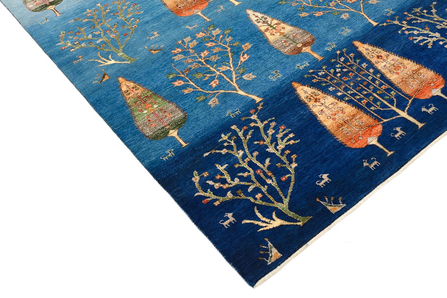 Gabbeh Teppich - Loribaft Indus - 247 x 173 cm - seeblau