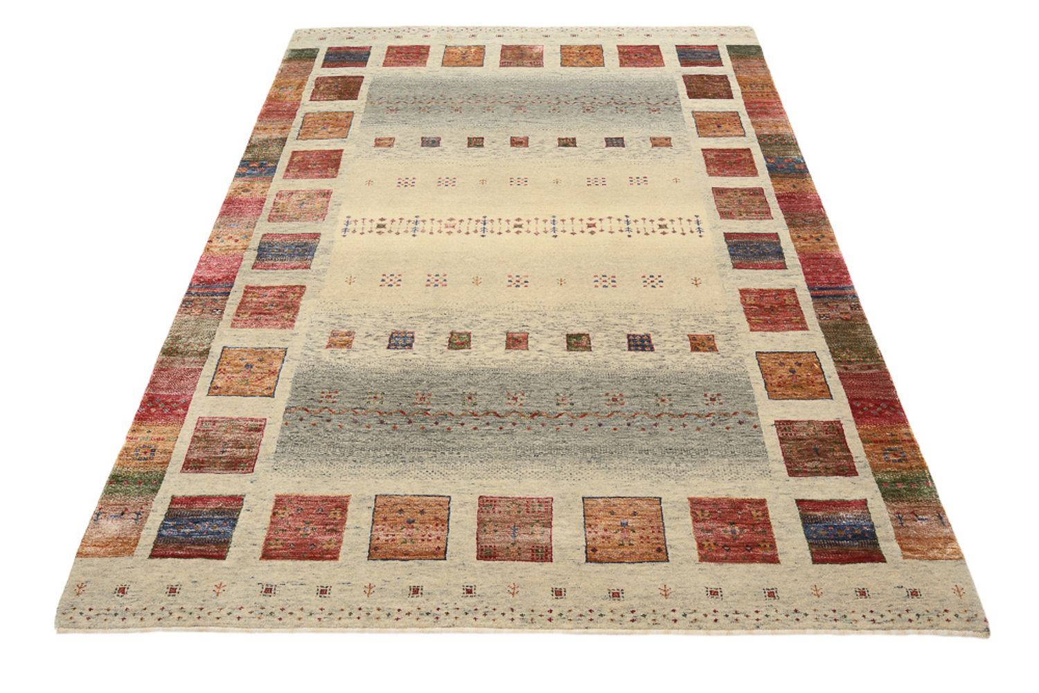 Tapis Gabbeh - Loribaft Indus - 207 x 158 cm - beige foncé