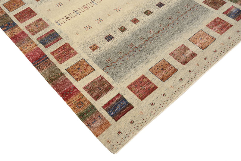 Tapis Gabbeh - Loribaft Indus - 207 x 158 cm - beige foncé