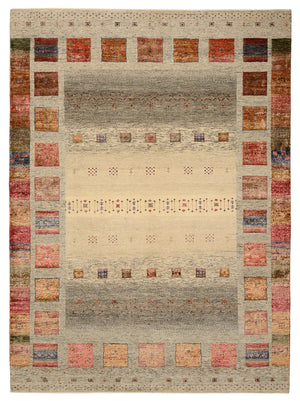 Tapis Gabbeh - Loribaft Indus - 242 x 177 cm - beige foncé