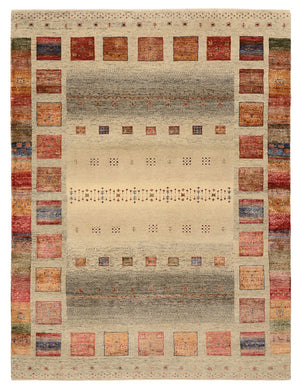 Tapis Gabbeh - Loribaft Indus - 204 x 154 cm - beige foncé