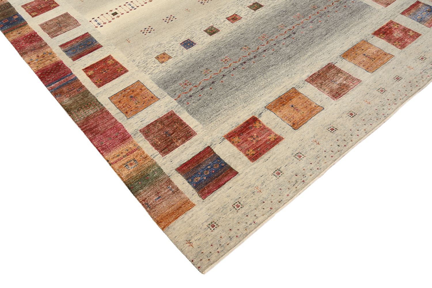 Tapis Gabbeh - Loribaft Indus - 301 x 207 cm - beige foncé