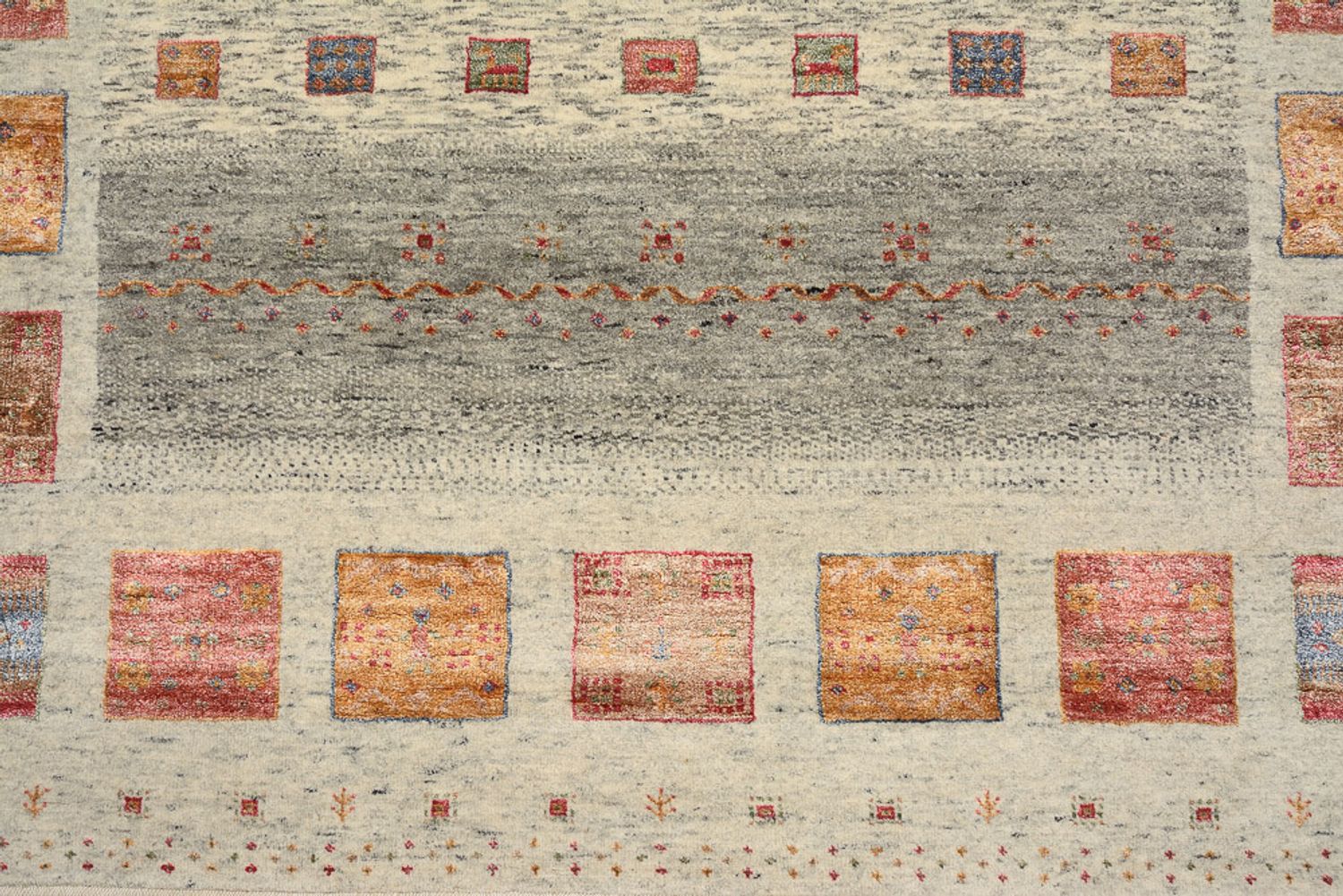 Tapis Gabbeh - Loribaft Indus - 205 x 154 cm - beige foncé