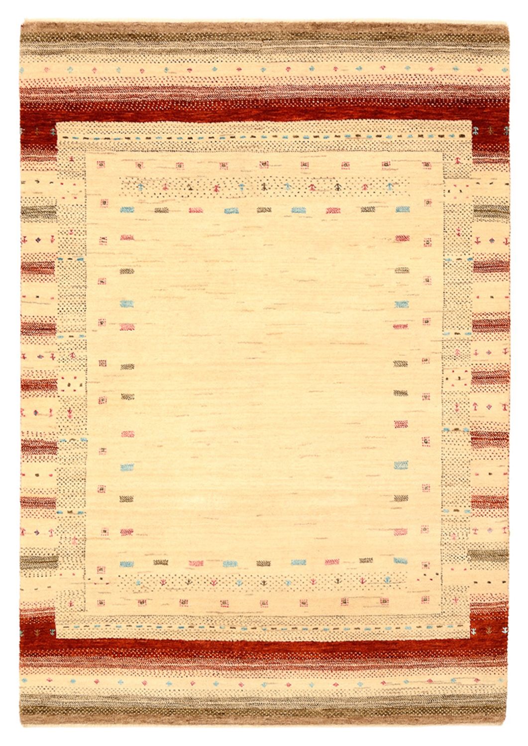 Gabbeh Teppich - Loribaft Indus - 152 x 106 cm - hellbeige