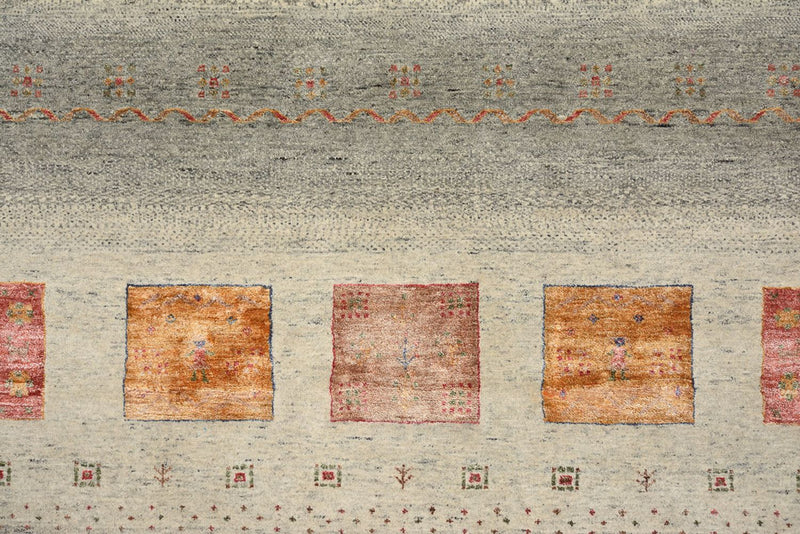 Tapis Gabbeh - Loribaft Indus carré  - 249 x 248 cm - beige foncé