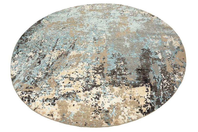 Designer Teppich rund  - 179 x 176 cm - mehrfarbig