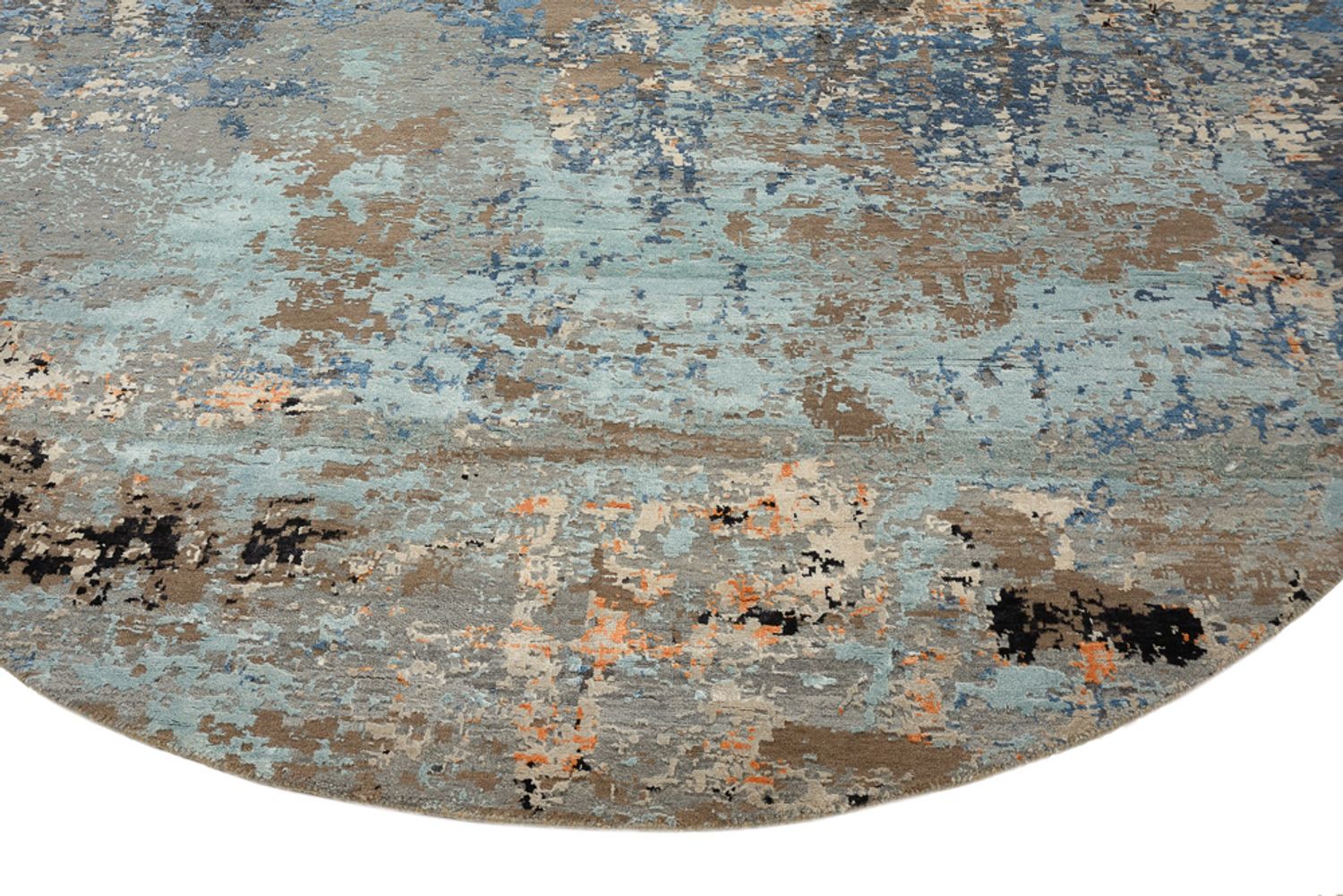 Designer Teppich rund  - 243 x 241 cm - mehrfarbig
