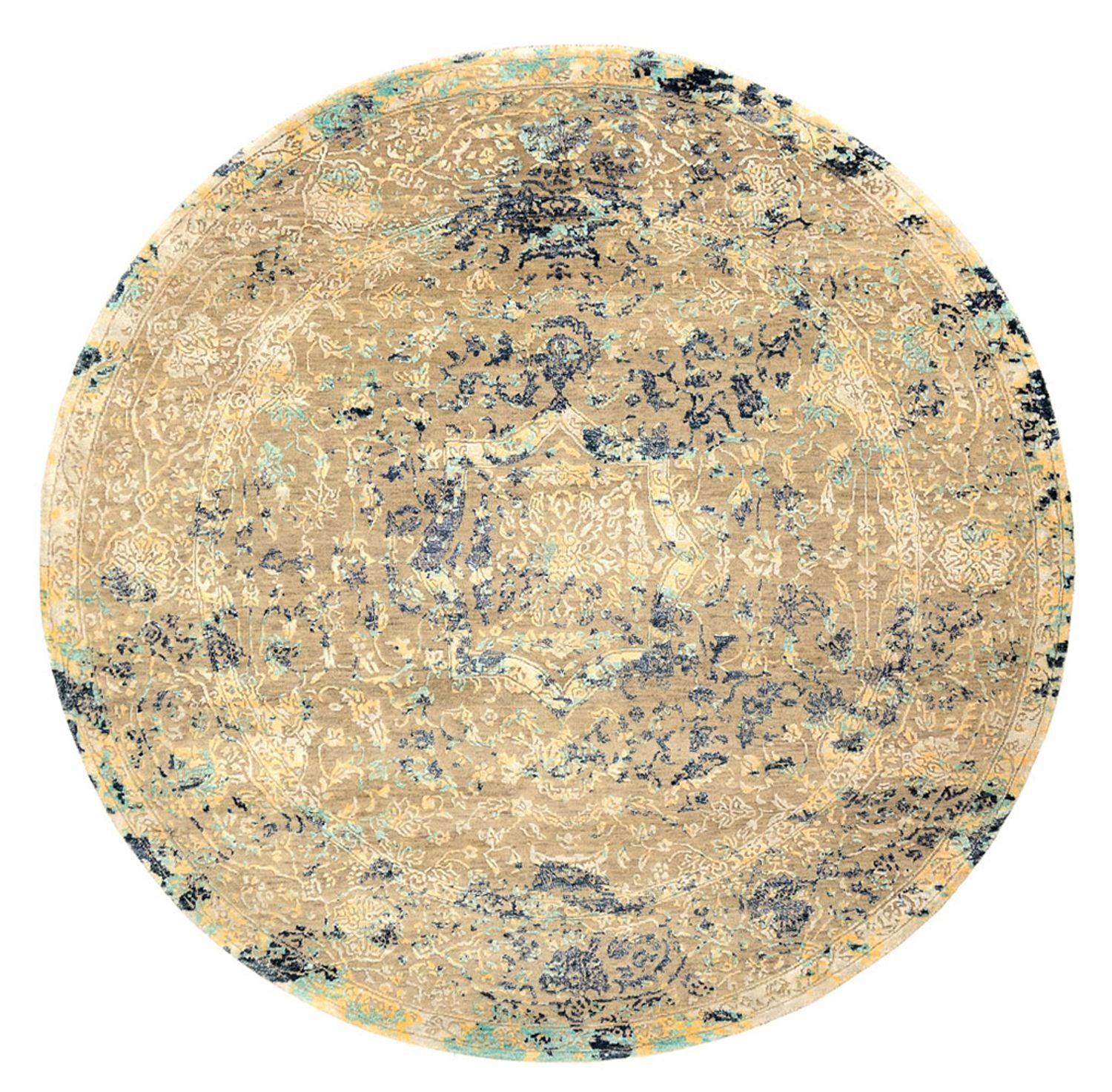 Designer Teppich rund  - 201 x 199 cm - mehrfarbig