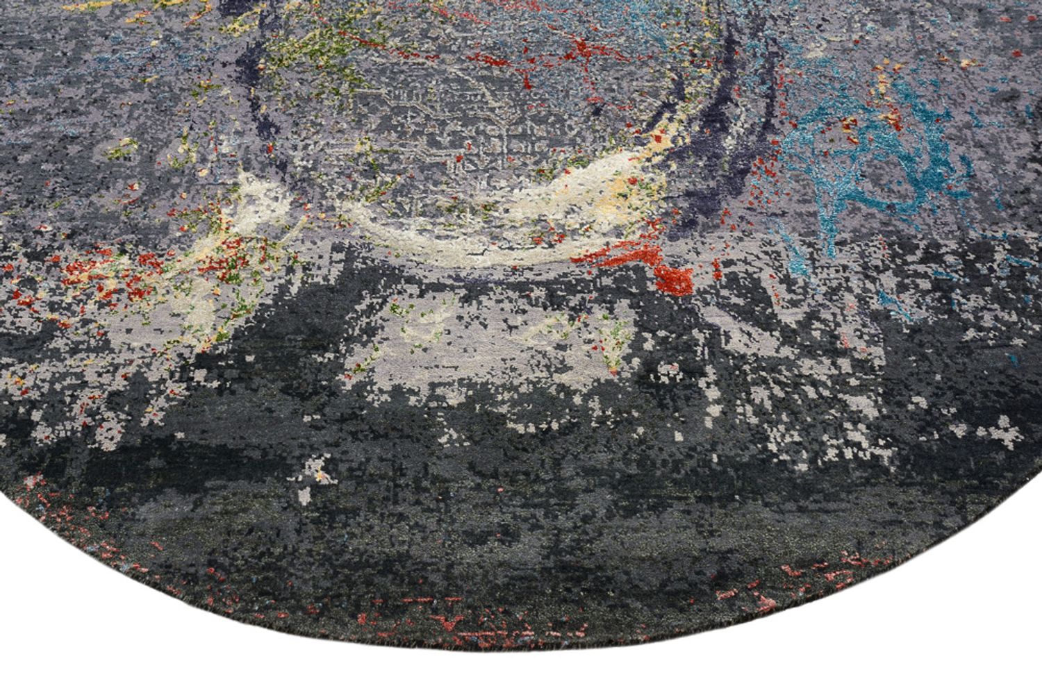 Designer Teppich rund  - 185 x 183 cm - mehrfarbig