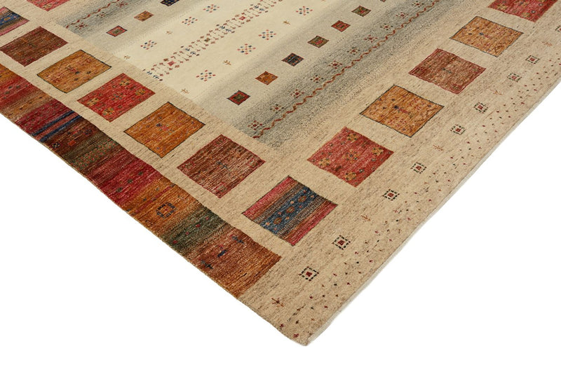 Tapis Gabbeh - Loribaft Indus carré  - 205 x 203 cm - multicolore