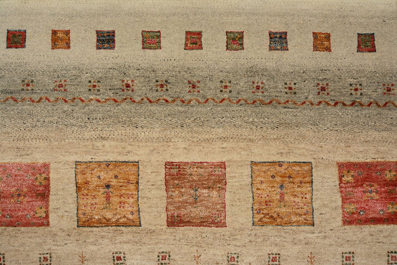 Tapis Gabbeh - Loribaft Indus carré  - 205 x 203 cm - multicolore