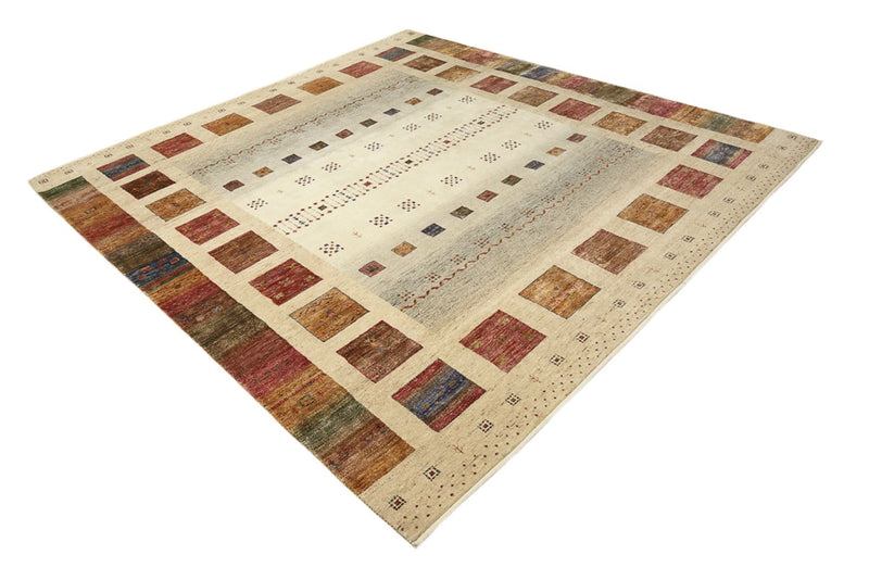 Tapis Gabbeh - Loribaft Indus carré  - 253 x 249 cm - multicolore