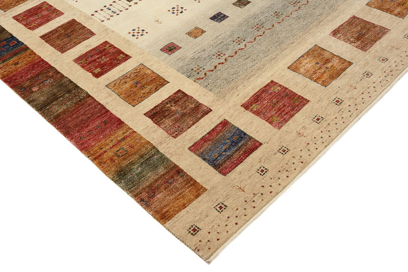 Tapis Gabbeh - Loribaft Indus carré  - 253 x 249 cm - multicolore