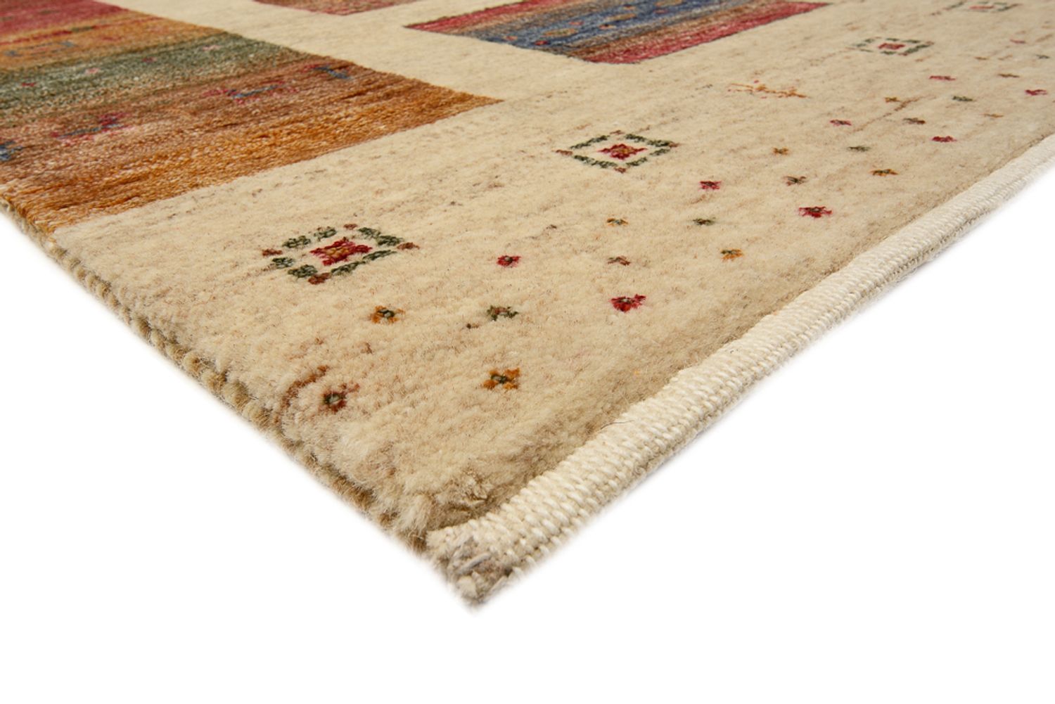 Tapis Gabbeh - Loribaft Indus carré  - 253 x 249 cm - multicolore