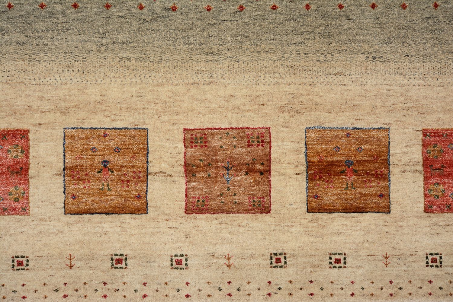 Tapis Gabbeh - Loribaft Indus - 302 x 206 cm - multicolore